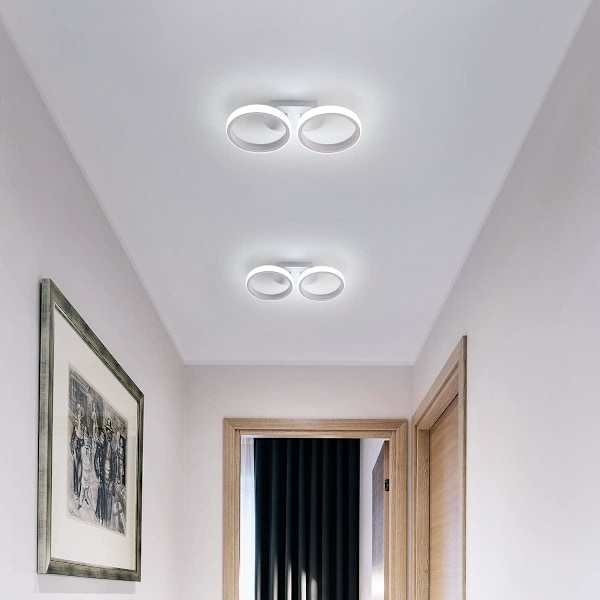 LED-taklampa, 2 ringar 22W 1650LM, kallvitt, 6000-6500K