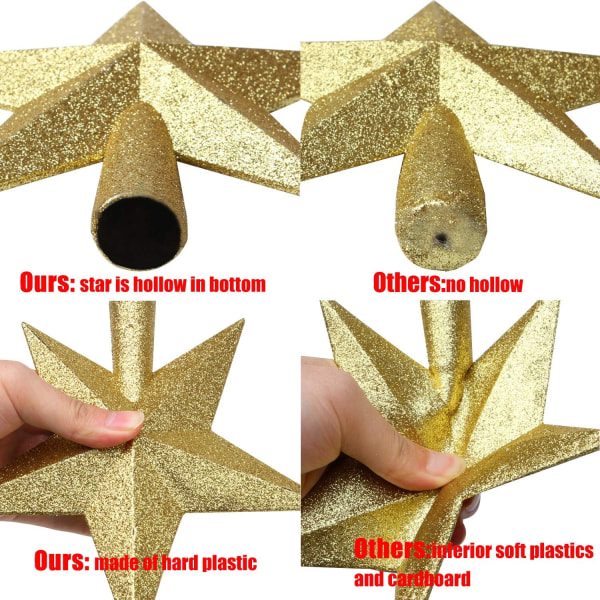 Glitter julgranstopper Splittersäker julgransdekoration trädtopp för julprydnad eller heminredning
