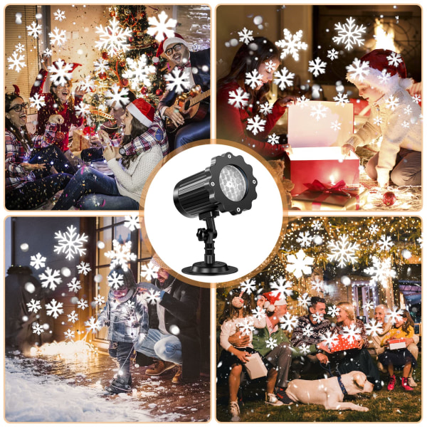 LED-projektor med snefnug til jul - IP65