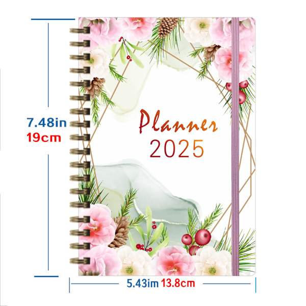 Kontor Arbejds Planner Notesblok, Spiralbundet Skema, Daglig Planlægnings Notesbog, A5 Kalenderbog, 2025 Dato Bog Akademisk Planner