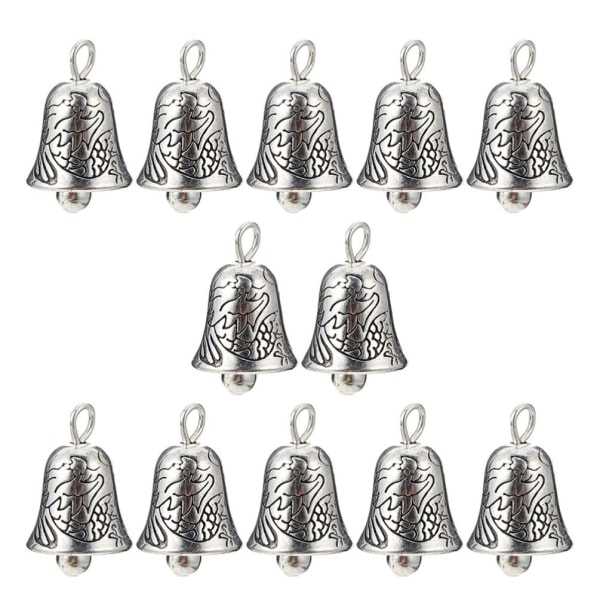 30 stk Vintage tinnklokker tibetanske sølvklokker Antikke bjeller Charms-anheng for gjør-det-selv-håndverk vindklokker å lage smykkefunn