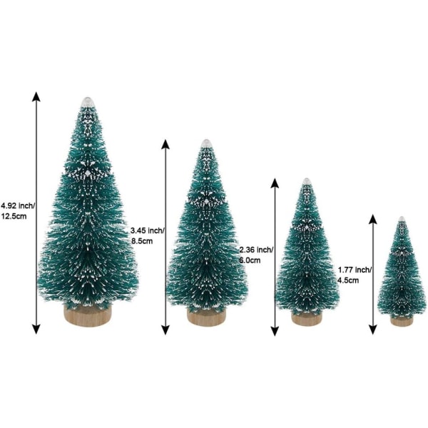 Juletrær, Kunstig Juletrær Mini Sisaltrær med Trebase Ideelt for Juledekorasjon, Soverom, DIY, Fest (34 stk)