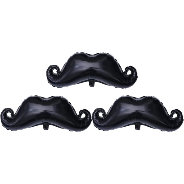 3 Pcs Mustache Balloons, Black