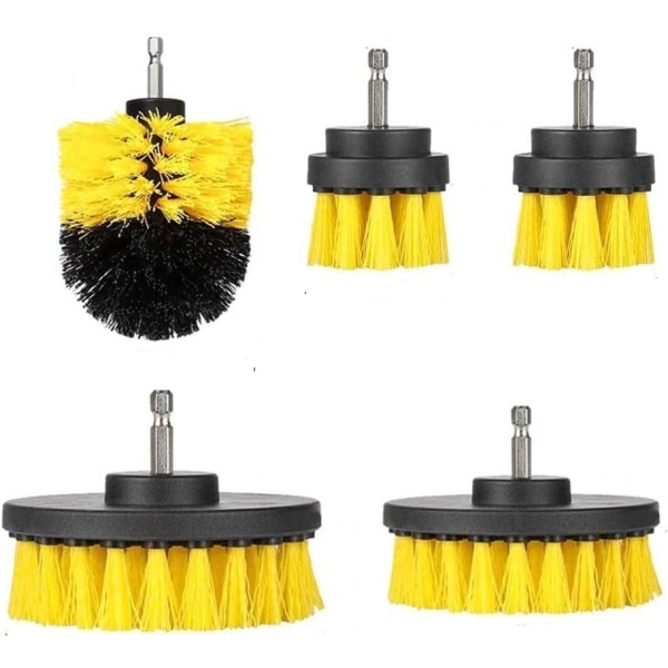 Drill brush attachment drill brush - 5 pieces electric drill brush kit drill - ideal for pool tiles, bathroom, toilet, ceramic, marble, car