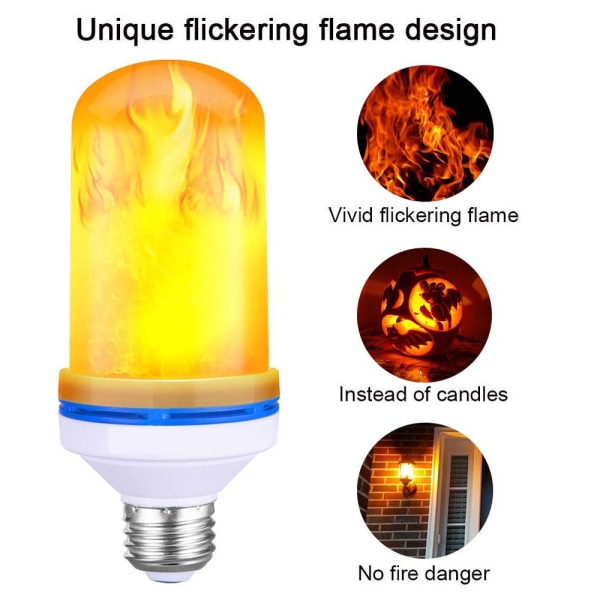 Flame Light Bulb E27 5W LED, 4 Lights Flame Color (gul)