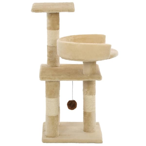 vidaXL Klorestativ til katt med sisalstolper 65 cm beige Beige beige