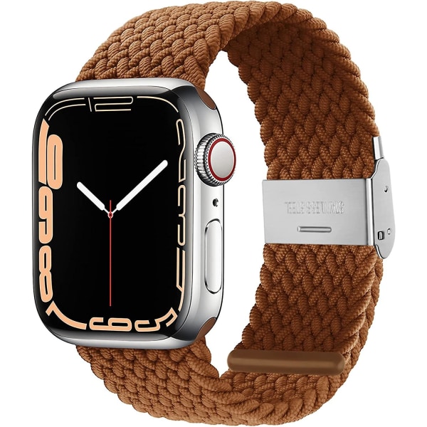 Adjustable Braided Solo Loop With Buckle Compatible With Apple Watch Band  42mm 44mm 45mm Soft Wristband Stretch Nylon Elastic Strap For Iwatch Series