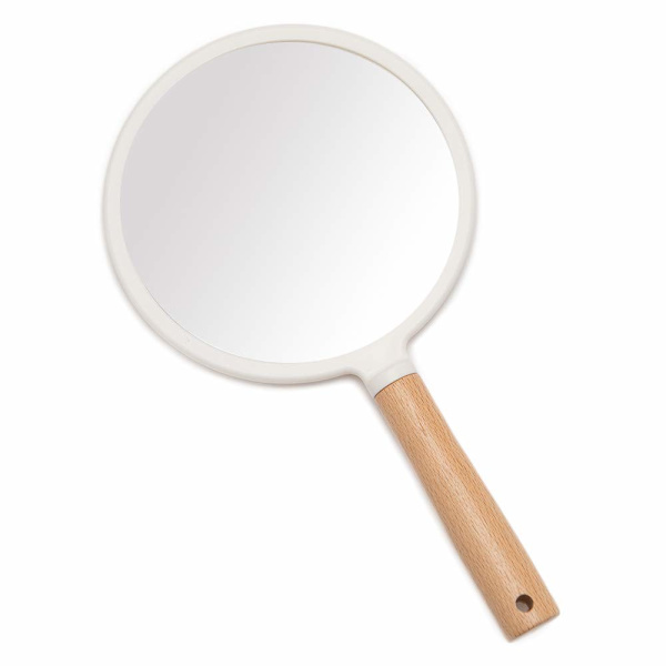 Handhållen spegel med handtag för smink för män och kvinnor (rund)