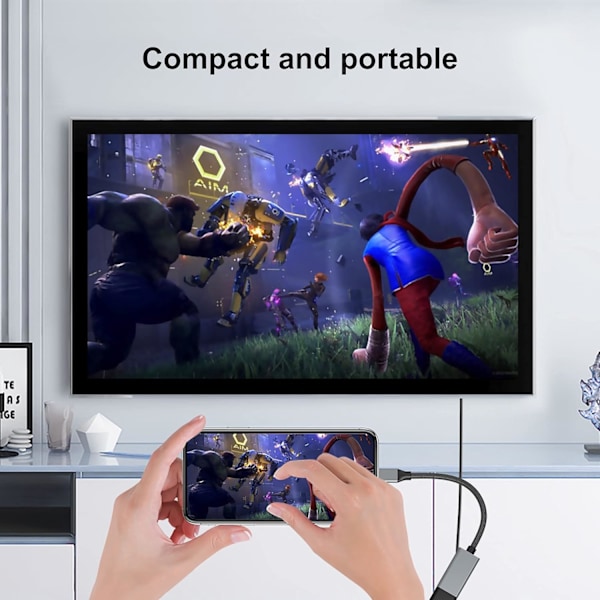 USB-C til HDMI Adapter 4K ved 60Hz 3 til HDMI Adapter til MacBook Pro 2019/2018/2017, MacBook Air/iPad Pro 2018, Samsung Galaxy S10/S9