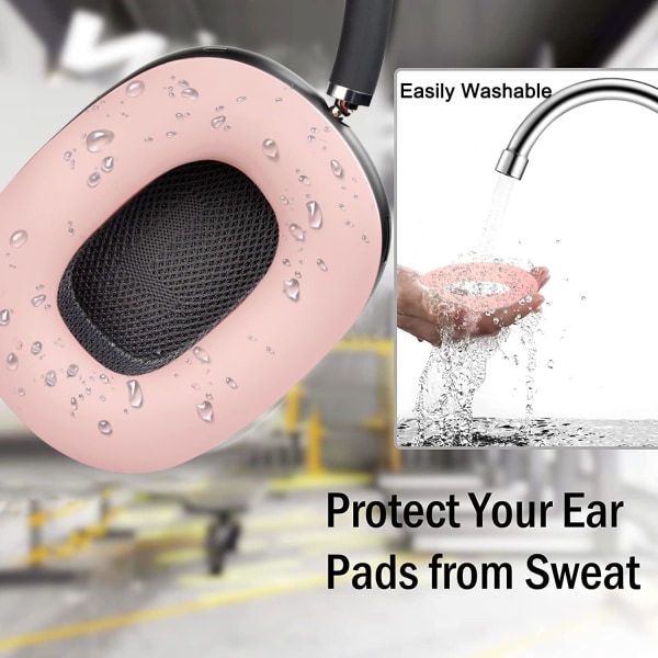 Silikoniset suojapehmusteet AirPods Max -kuulokkeille, hienkestävät, helposti pestävät, kestävät Pink