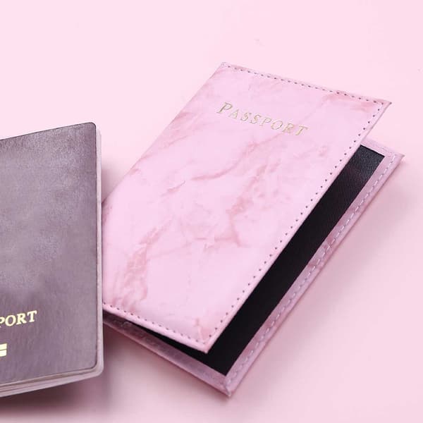 Passfodral Passholder Rosa Marmor Rosa pink