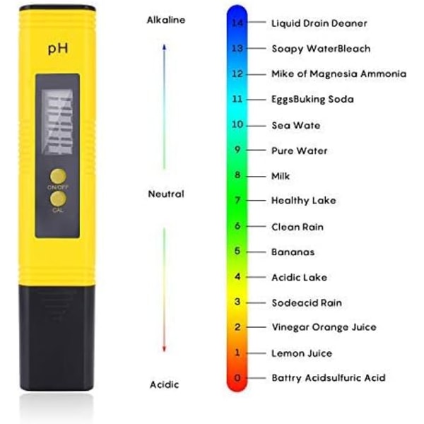 Digitaalinen pH-mittari, 0,01 pH-resoluutio, testi 0-14 pH:lla