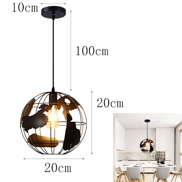 Retro Pendellampe Takpendel Lys E27 20cm (1 stk)