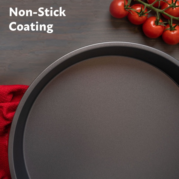 Djup tallrikspizzaform för ugn, 27 cm pizzapanna | Pizzabrickor för ugn Non Stick | Pizzastål för ugn 2PK | Pizzabakform | 2,5 cm djup