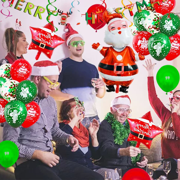 Juleballon guirlande bue sæt Glædelig jul dekoration