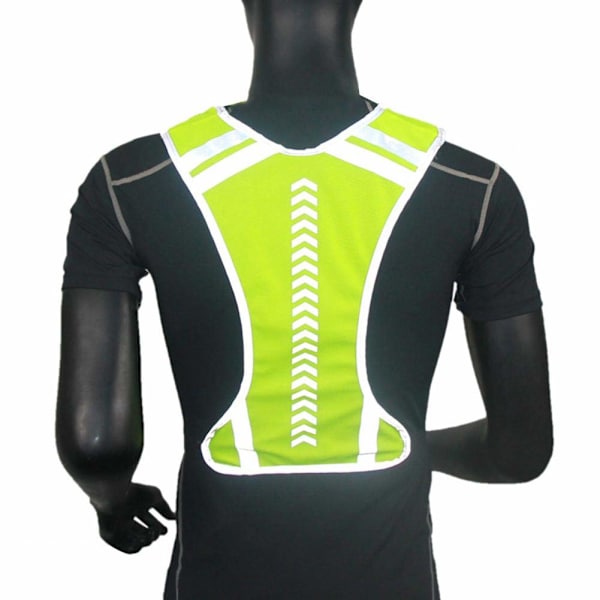 Refleksvest i høy synlighet, gul, for løping med armbånd