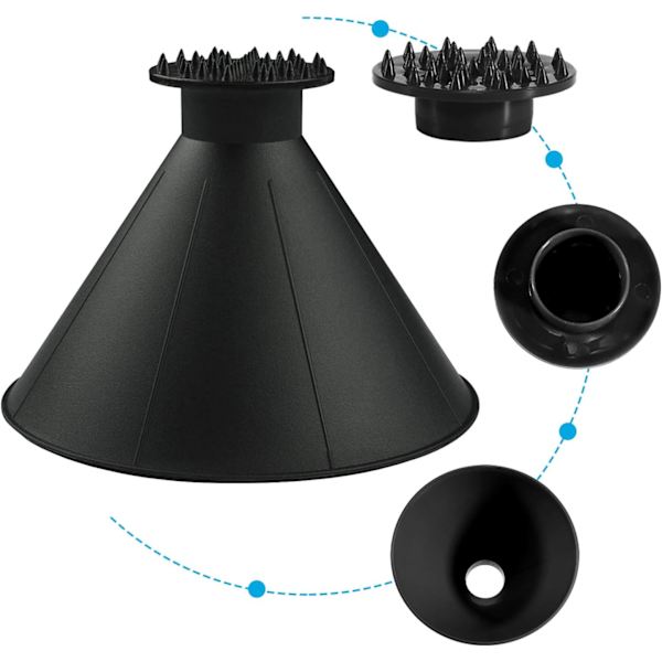 Magiske isskraper for bilfrontrute - 2-pakning Cone Magic isskraper med trakt, rund snøskrape til julegave