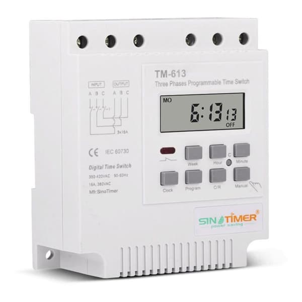 TM-613 Programmerbart tidsrelæ Ugentligt relæ til trefaset timer-kontakt ODIPIE