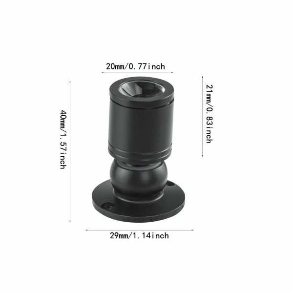 Mini LED 1W loftslampe med driver 10 stk. (sort, varmt lys)