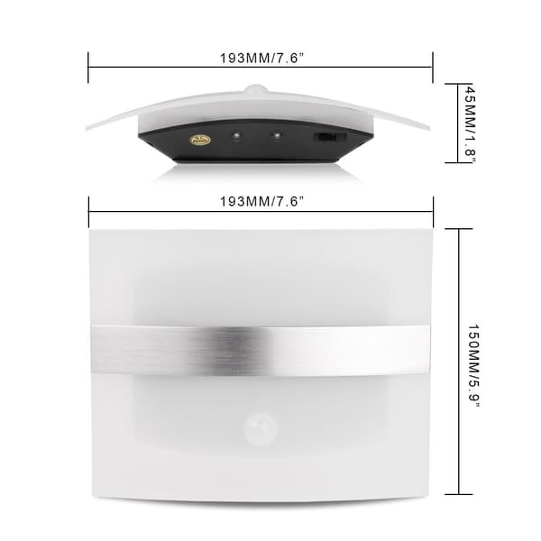Trådløs LED-vegglyssensor med batteridrift