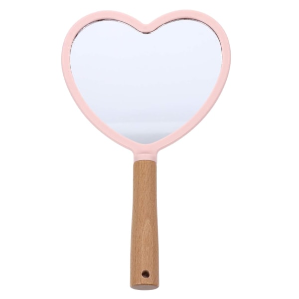 Håndholdt speil hjerteform glassspeil rosa
