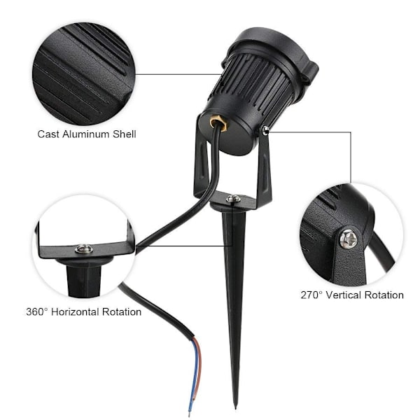 Sæt med 4 Cob LED-spotlights 5W 220V Justerbar（Varm hvid）