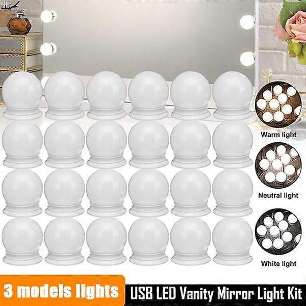 Hollywood-tyyliset LED-valot meikkipeilipöytään USB Mirr White 6 kpl
