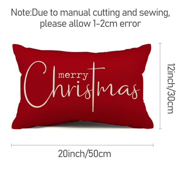 Set med 2 julkuddfodral God Jul Röd 12X20\"