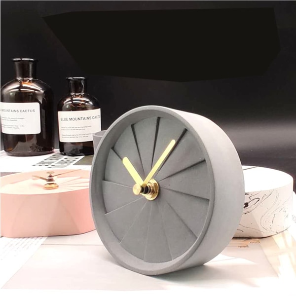 Ins Vekkarklokke Nordisk Minimalistisk Skrivebordsklokke Skrivebordsdekorasjoner Kreativ Gave Sement Elektronisk Klokke Soverom Sengeklokker Liten Klokke (Lysegrå)