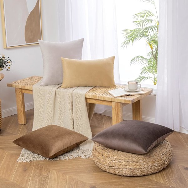 Prydnadskudde 45x45cm Kuddfodral för Vardagsrum Soffa Sovrum Set om 2 för vardagslivet och även lämpliga för helgdagar som jul light grey
