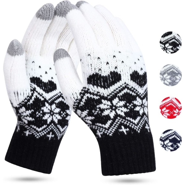 Direct Touch Screen Gloves Women - Ladies Winter Thermal Gloves Knitted Warm Snow Gloves for Women Ladies Outdoor Phone Running Texting