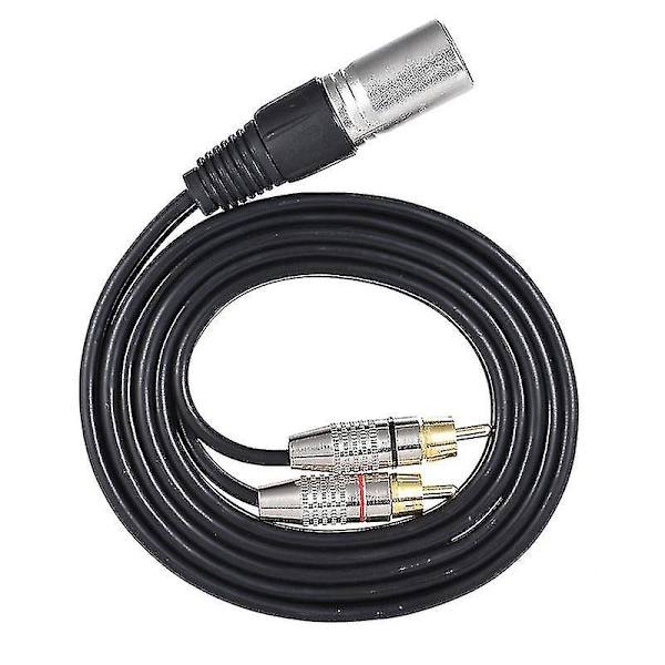 3m 1 XLR til 2 RCA hannplugg stereo lydkabelkontakt Y-splitter ledning