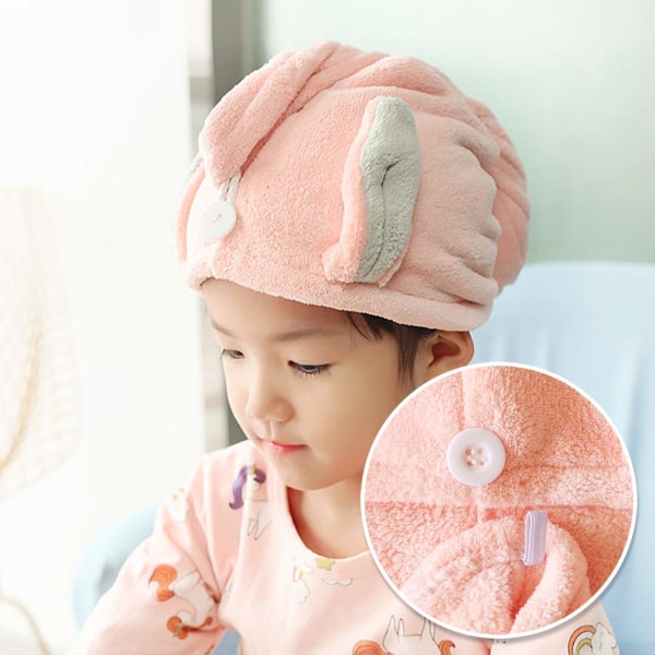 Superabsorberande snabbtorkande hårhandduk för barndotter 2-pack