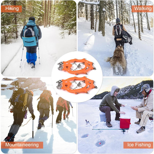 19 Tands Is-Klø Snow Anti-Slip Sko Dæksel Rustfrit Stål Anti Slip Lys Vinter Is Gribere Over Sko Støvler Klamper Is Gribere, M