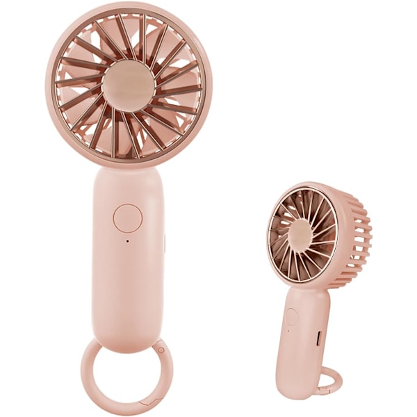 Mini Käsikäyttöinen Tuuletin, Tehokas Pöytätuuletin Soljella, Ihastuttava Muotoilu, Pieni Henkilökohtainen Kannettava Tuuletin 3 Nopeutta, Kevyt, USB-Latautuva Meikille