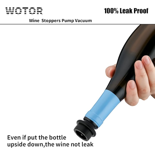 Vinsaver med 4 vakuumpropper, vinstop, vinbevarer, genanvendelig flaskesæler holder vin frisk (vinpumpe + 4 propper)