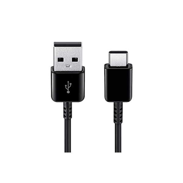 Samsung USB Type C opladnings- og synkroniseringskabel – Samsung USB-A til USB-C opladningskabel til hurtig opladning af mobiltelefoner og tablets – 1 m - Sort