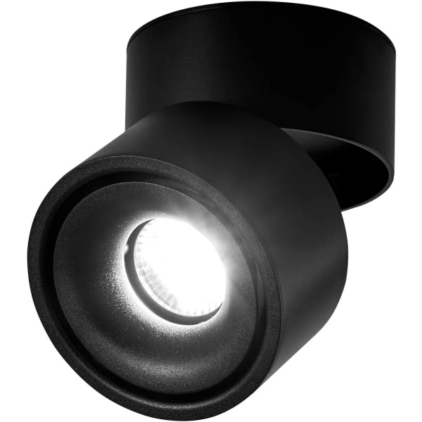 10W LED Ceiling spotlights, Adjustable 10x10x10cm (Black-6000K)