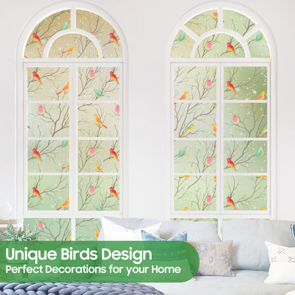 Privacy Window Film Frosted Stained Glass Film 45*200cm