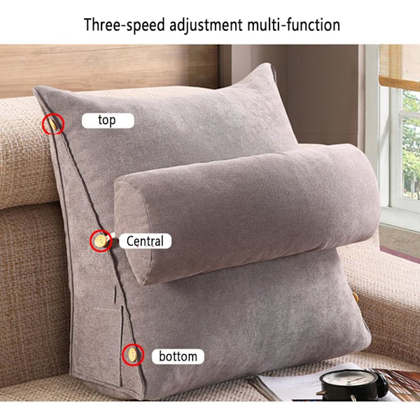 Kilepute Ryggstøtte Trekantpute Vinkelpute Elastisk pute Justerbar lesepute Sofa sengestøttepute