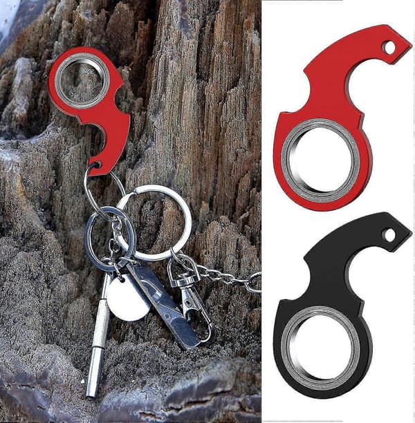 2 stk. nøglering, Spinner Fidget Ring Legetøj, Nøgle Spinner, Spinnende Nøglering