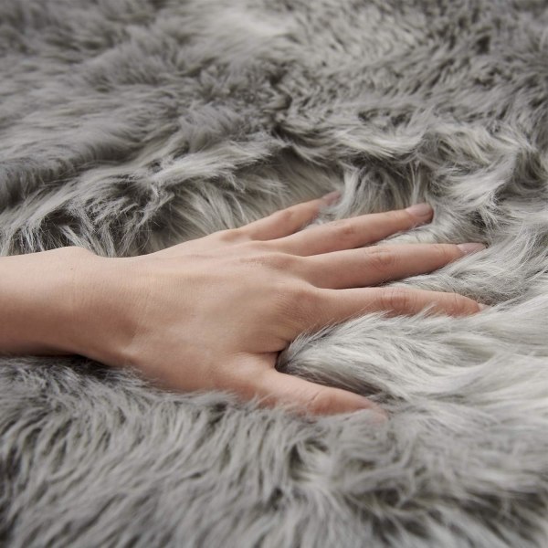 Ultrasoft Fluffy Rug Hvid Kunstig Fåreskind Plys Arealrug Shaggy Sofa Cover Sæde Pude Pels Tæppe Ved Siden af Tæpper