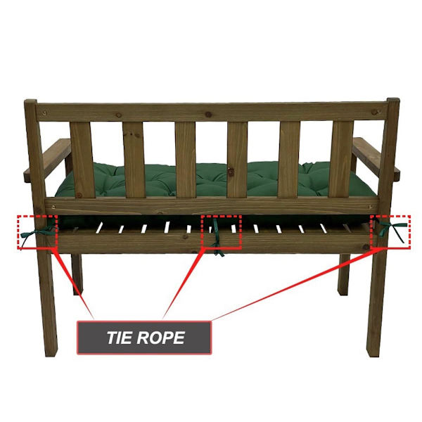 Hagebenk pute 2 eller 3 seter sete pute, 8cm tykk vanntett seteputer erstatningspute, blå, 150X50cm