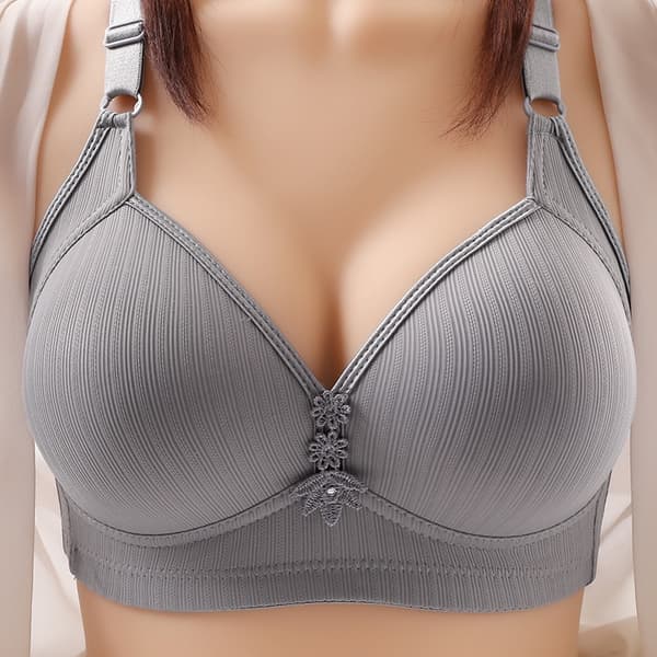 Plus Size BH uten bøyle Tynn BH Push Up Løft Bralette Topper grå grå grey 40/90BC