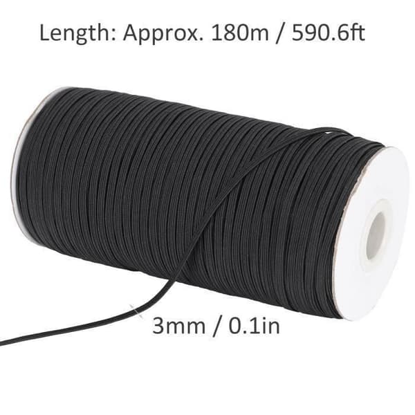 Elastisk bånd - PZCC - Svart - Høy elastisitet - Fleksibel - Lett å kutte