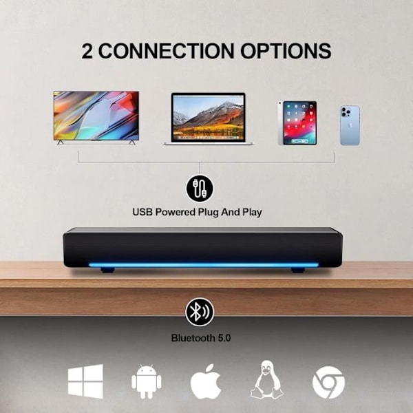 Soundbar - YYV - Monitorikaiuttimet - Bluetooth - HiFi - Matala latenssi