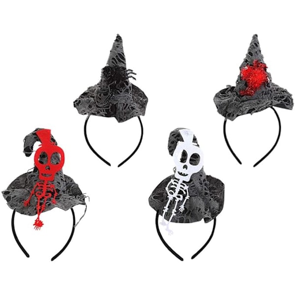 4 kpl Joulu Noita Hattu Halloween Hiukset Tarvikkeet Hämähäkki Design Hiukset Kehä Juhla Suosio