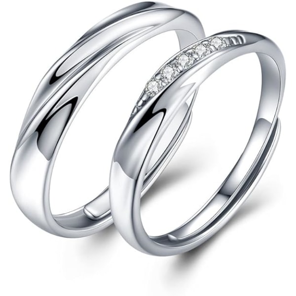 Endless Love Parringer Sølv 925 Justerbare Ringer (Par)