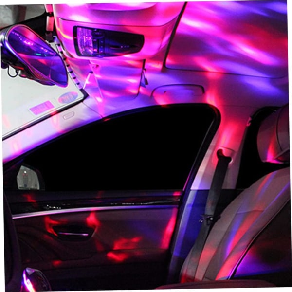 3 stk Mini disco, USB lydkontrollert lys, fargerik stroboskop