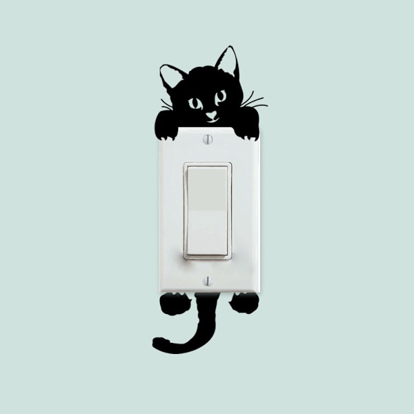 5-pakning, Katt Veggklistremerker, Lysbryterdekor, Dekaler Kunstveggmaleri